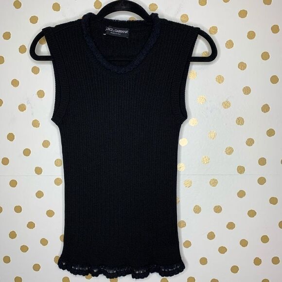 𝅺DOLCE & Gabbana Ribbed Sleeveless Tank Top - Picture 1 of 4
